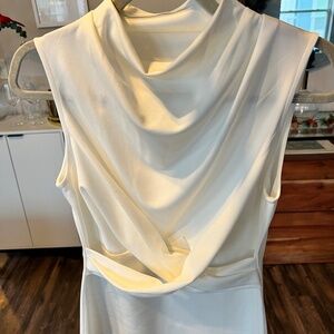White Draped Sleeveless Top ✨ | Elegant & Versatile | Size S